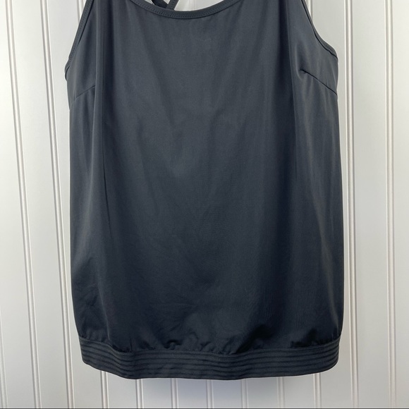 Athleta Cross Back Swim Tank Blouson Tankini Black 40 B/C - Picture 6 of 12